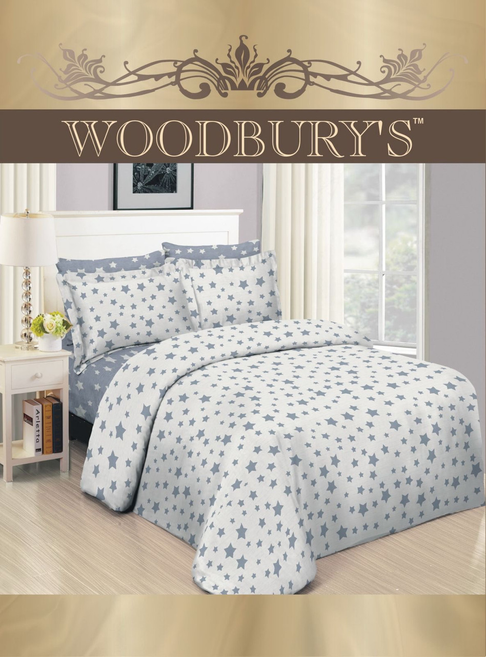 

Постельное белье семейное Woodbury's ранфорс Пакистан W2065 145х210 Бело-серый