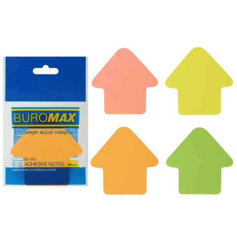 

Набор бумаги для заметок с клейким слоем Buromax Стрелка 12 блоков по 50 листов ассорти (BM.2366-99)