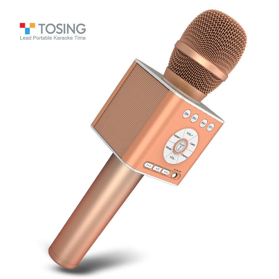 

Микрофон караоке Tosing Q12 (Tuxun) с колонками 10Вт. Беспроводной, Bluetooth. Розовый (2191310)