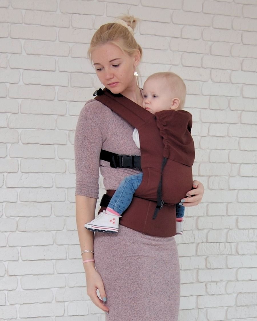 

Эргорюкзак ForKids для переноски детей из хлопка, шоколадный