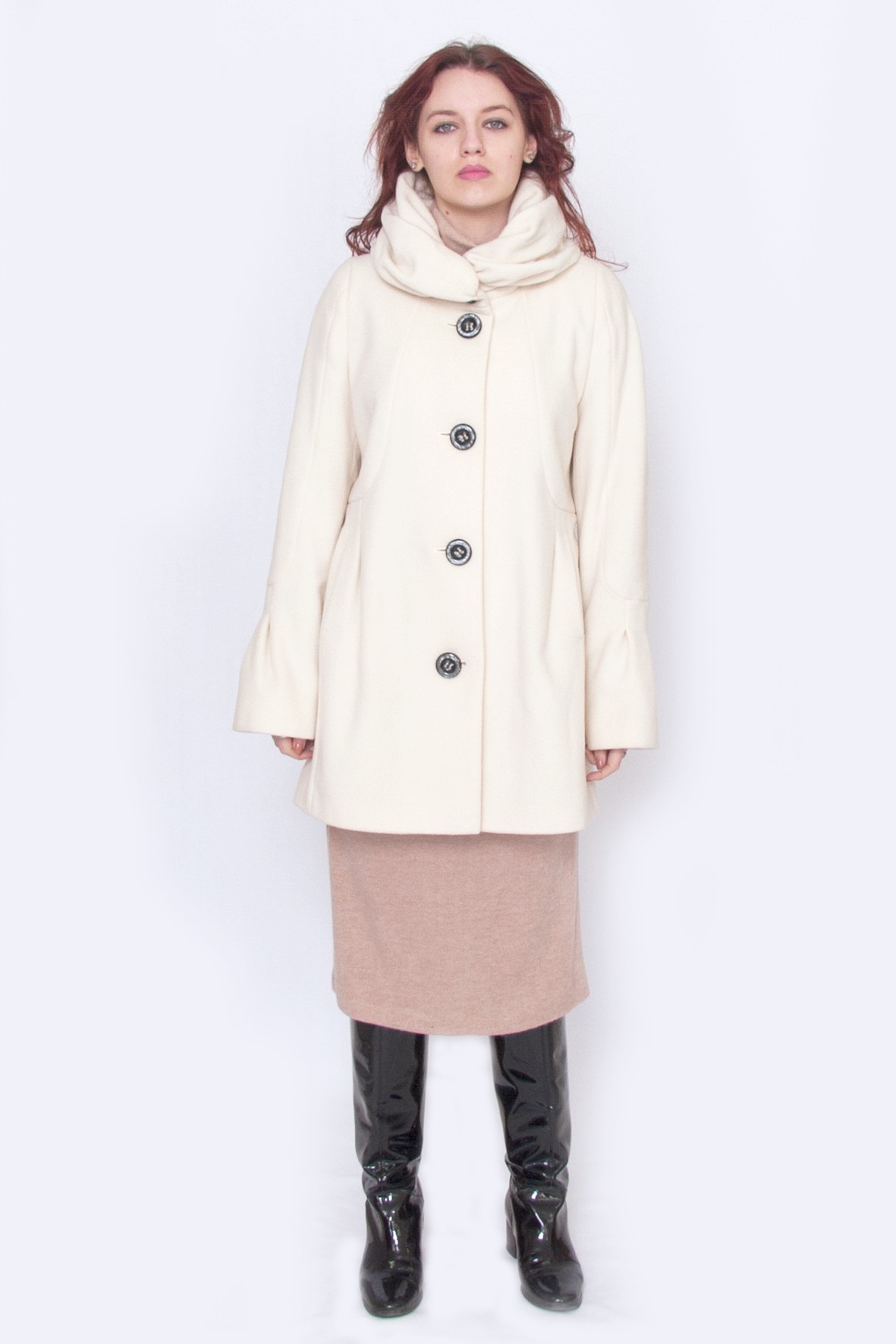 

Пальто женское Jozefine 4344 белое, Пальто женское Jozefine 4344 белое 46