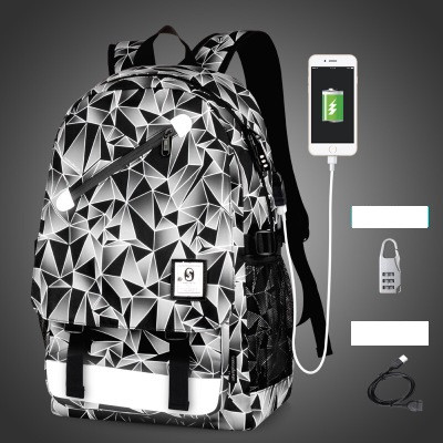 

Рюкзак Senkey&Style с серыми треугольниками с кодовым замком и с USB