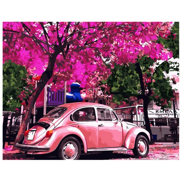 

Картина по номерам «Розовый Volkswagen Beetle» SV-1975