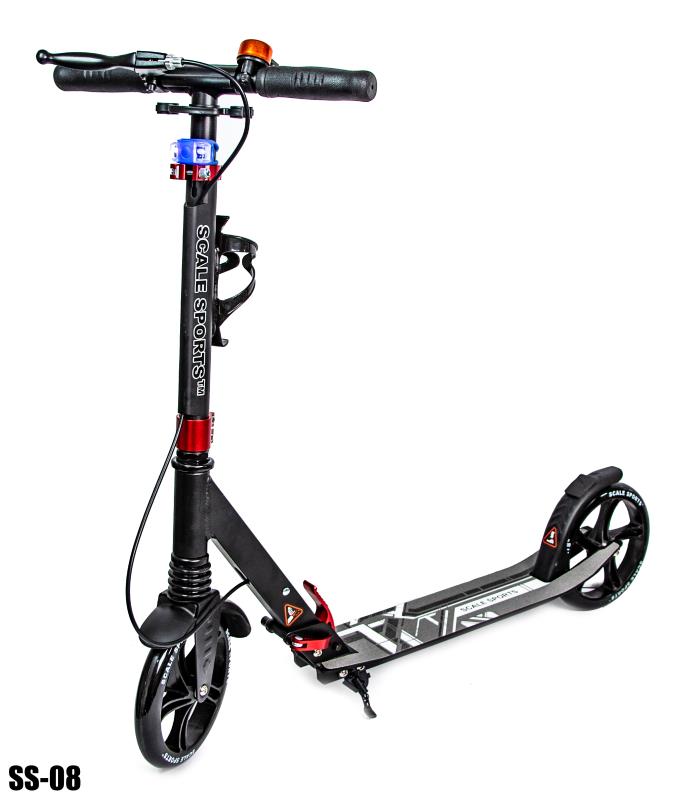 

Самокат двухколесный Scale Sports SS-08 Black Ручной тормоз Led-фонарик