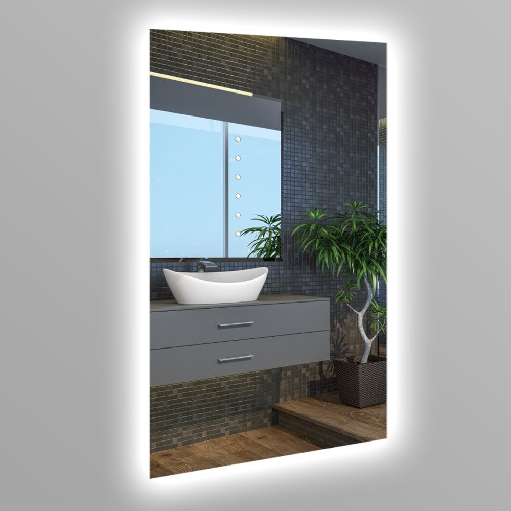 

Зеркало в ванную SmartWorld Leona серия Lite с контурной LED подсветкой прямоугольное 80x50x3см. (Lite-Leona-50x80)