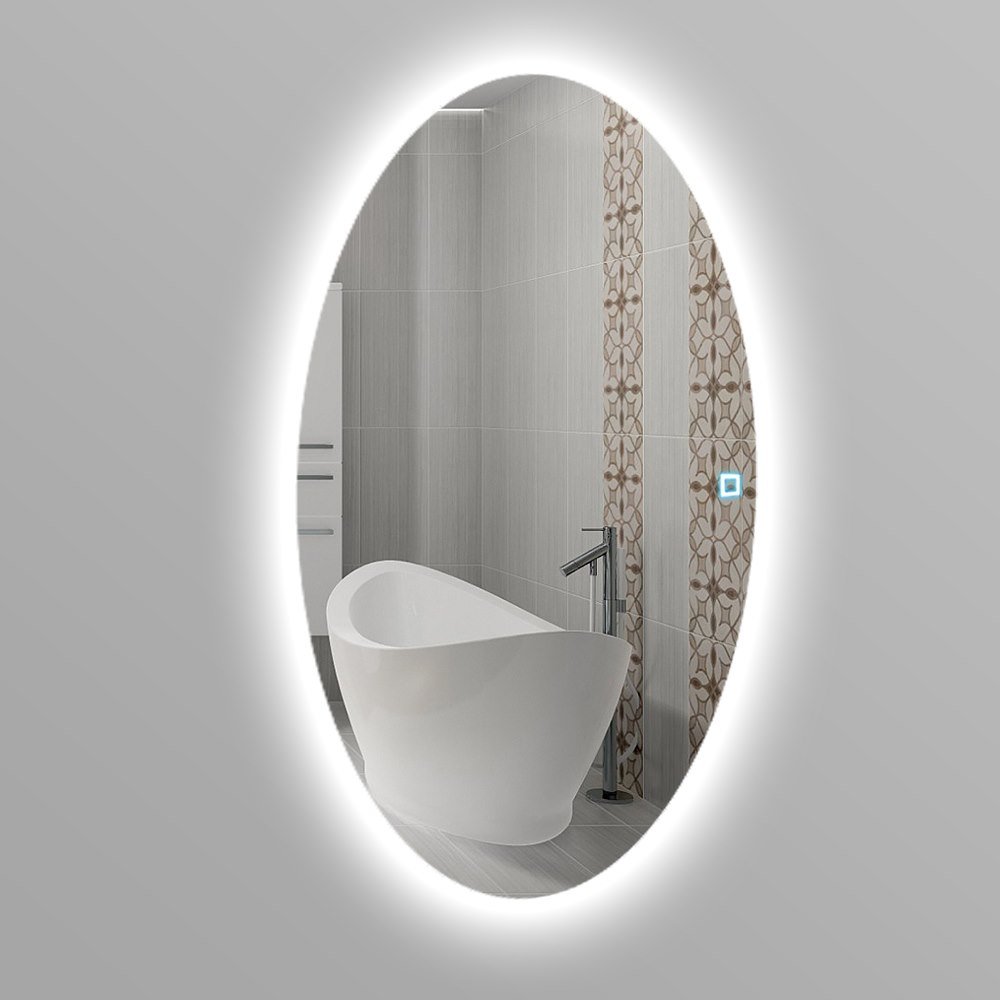 

Зеркало в ванную SmartWorld Mila серия Smart с контурной подсветкой овальное 120x70x3см. (Mila-70x120x3)
