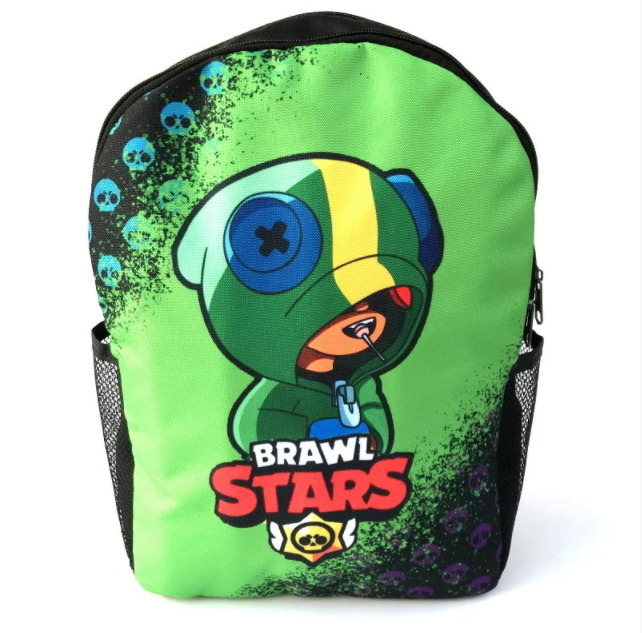 

Рюкзак Бравл Старс Леон, черно-зеленый с принтом, 35 х 25 см