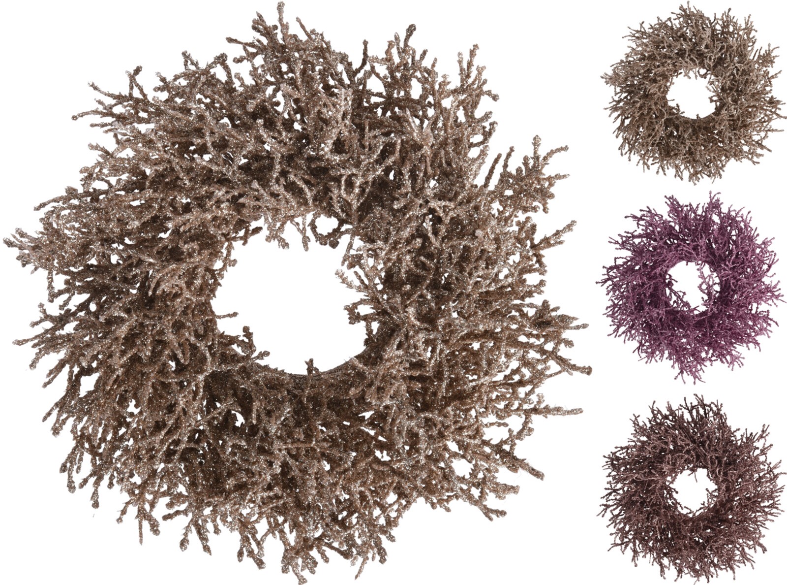 

Венок Christmas Decoration новогодний 25 см Розовый (317991120_коричневый)