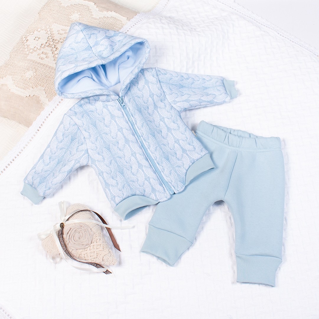 

Комплект 2 ед. RoyalBaby Голубой (трьохнитка на флисе) р.80, 12-18 мес