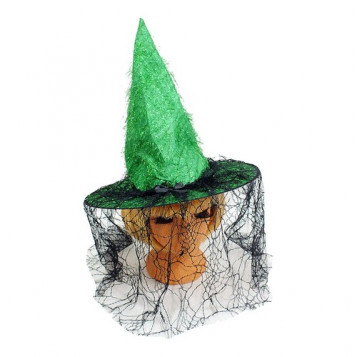 

Колпак Волшебница с вуалью Halloween 13-360GR-BLK