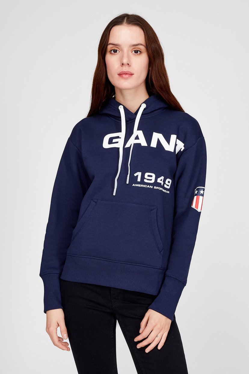 

Женское темно-синее худи RETRO SHIELD Gant  4204555, Женское темно-синее худи RETRO SHIELD Gant XS 4204555