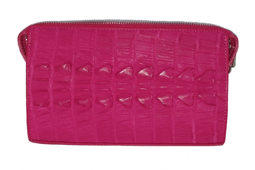 

Сумка-клатч Croco Leather из кожи крокодила розовая