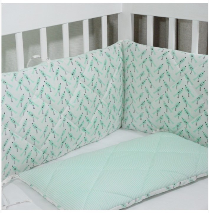 

Бортики в кроватку Perro из хлопка стёганные двухсторонние на 3 стороны 240 х 35 (БР-0016)