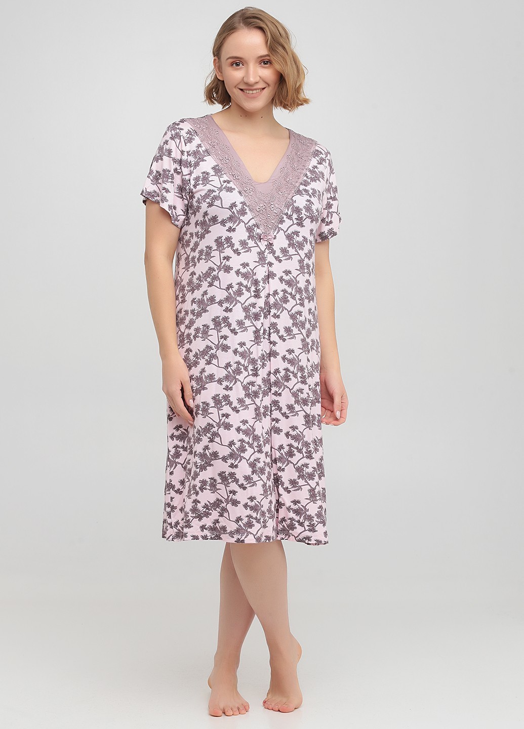 

Ночная рубашка Cotpark  светло-розовая 13274-29, Ночная рубашка Cotpark 2XL светло-розовая 13274-29