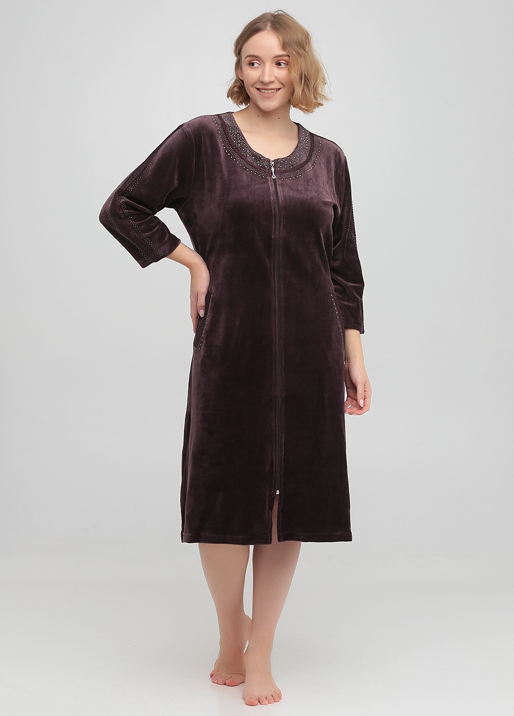 

Халат Romeo Life  сливовый 3640, Халат Romeo Life 2XL сливовый 3640