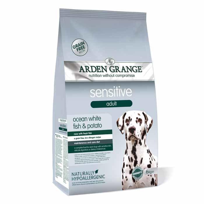 

Корм для собак Arden Grange Sensitive корм для взрослых собак c океанической белой рыбой и картофелем 6 кг