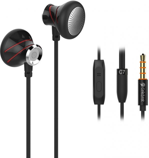 

Наушники с микрофоном для телефона Celebrat C7 Red (С-102032)