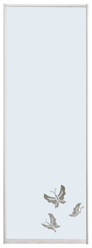 

Дверь (раздвижная система ) пескоструй бабочки на матовом зеркале рисунок 55 к шкафу-купе 90 x 265 см