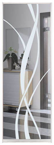 

Дверь (раздвижная система ) пескоструй Лиана на зеркале серебро рисунок 9 к шкафу-купе 55 x 270 см