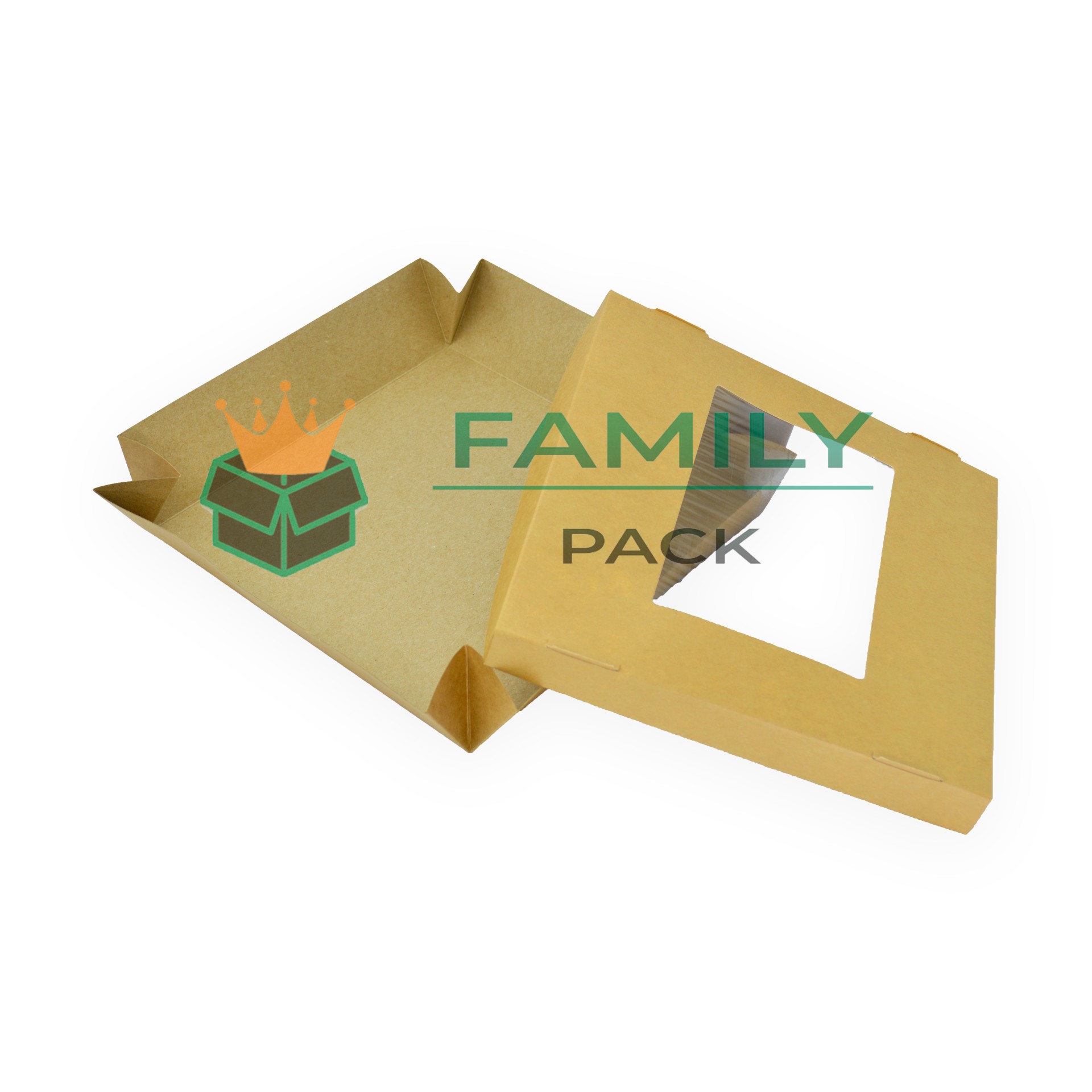 

Коробка для суши 22x22x5.5см с окном бурая 100шт Dmytropack