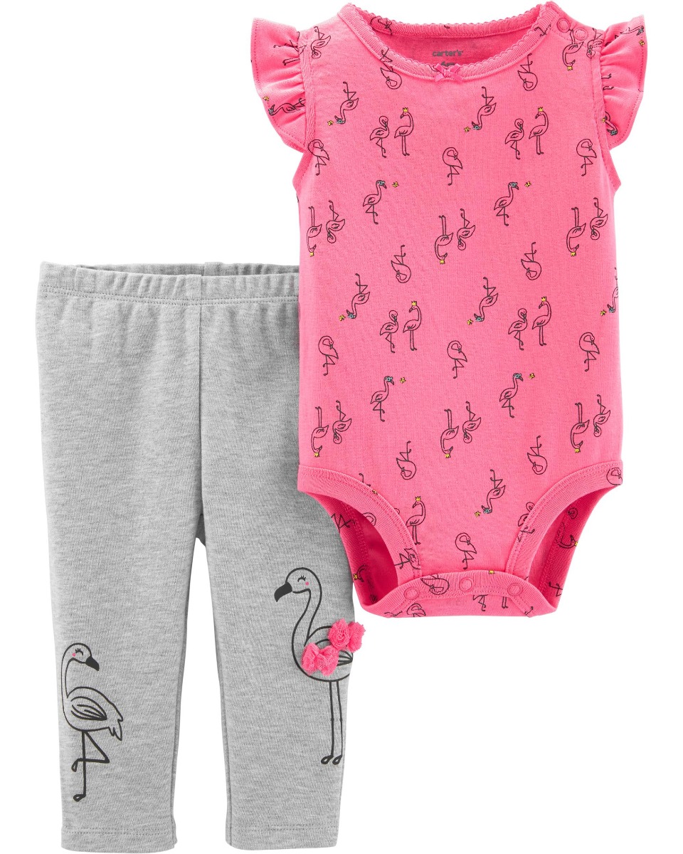 

Комплект Carters 2в1 Flamingo Bodysuit Pant Set 72-78 см (размер 12М)