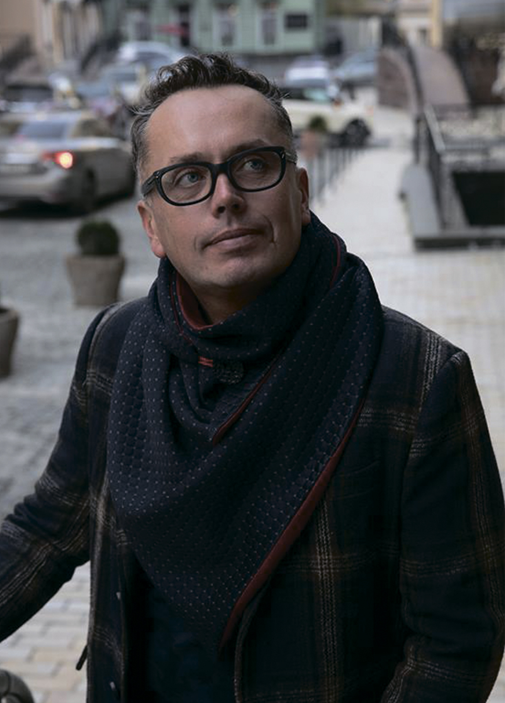 

Шарф My Scarf теплый трикотажный мужской красный с черным (904)