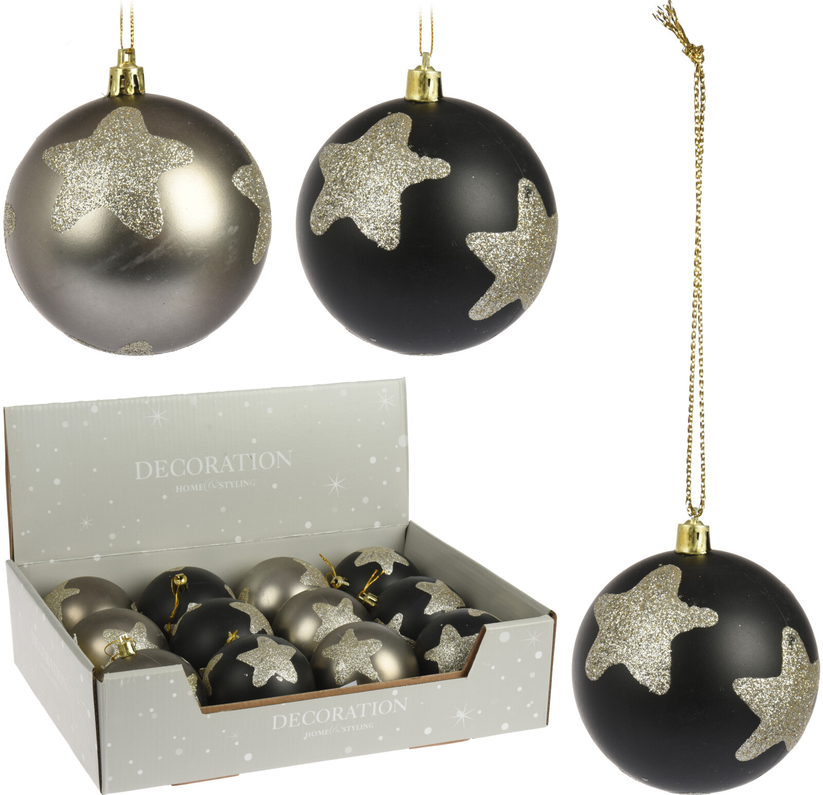 

Набор елочных шаров Christmas Decoration 8 см 12 шт (ABJ432640)