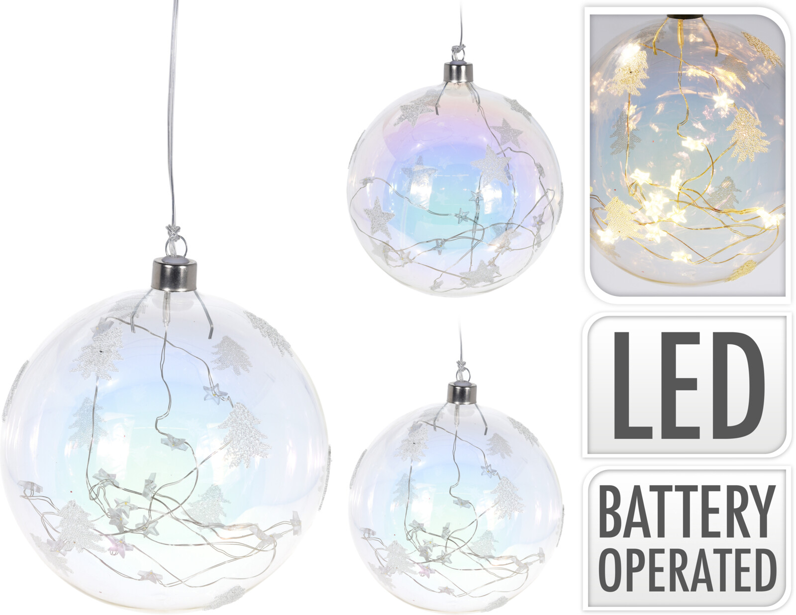 

Елочный шар Christmas Decoration 15 см со светодиодами (ABT610610)