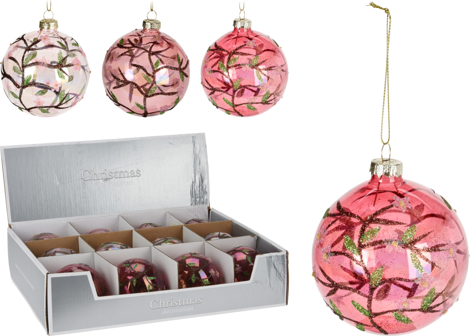 

Набор елочных шаров Christmas Decoration 8 см 12 шт (ABT620210)