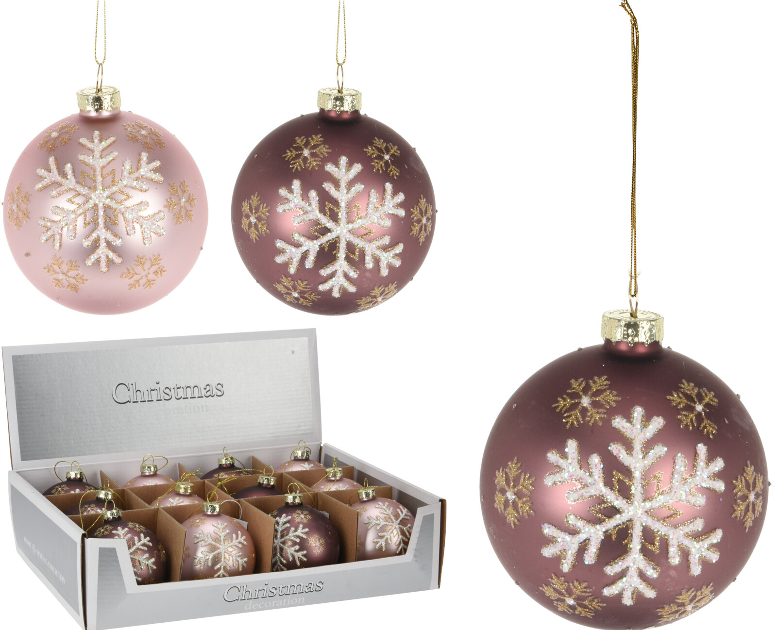 

Набор елочных шаров Christmas Decoration 8 см 12 шт (ABT620240)