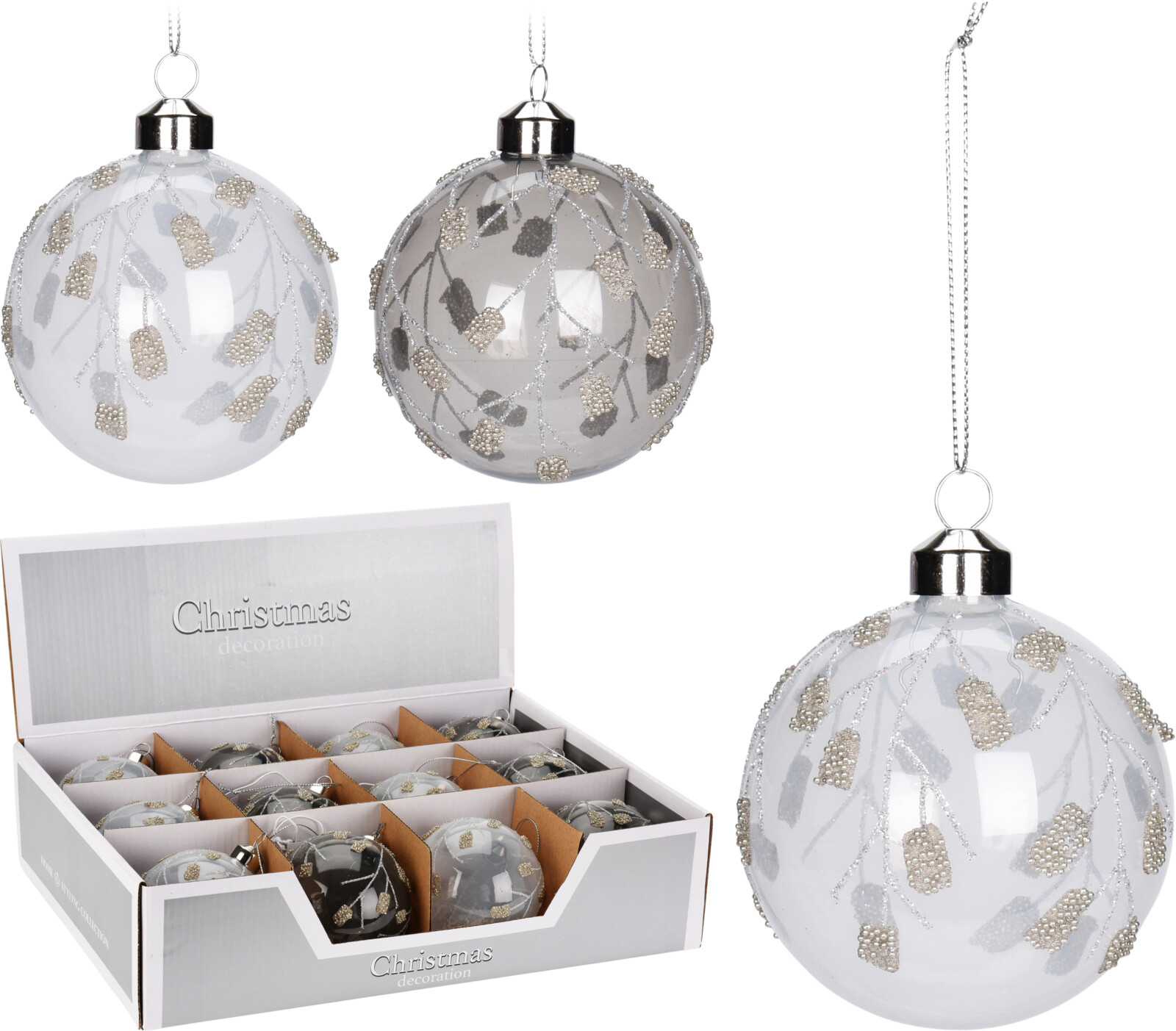 

Набор елочных шаров Christmas Decoration 8 см 12 шт (ABT620360)