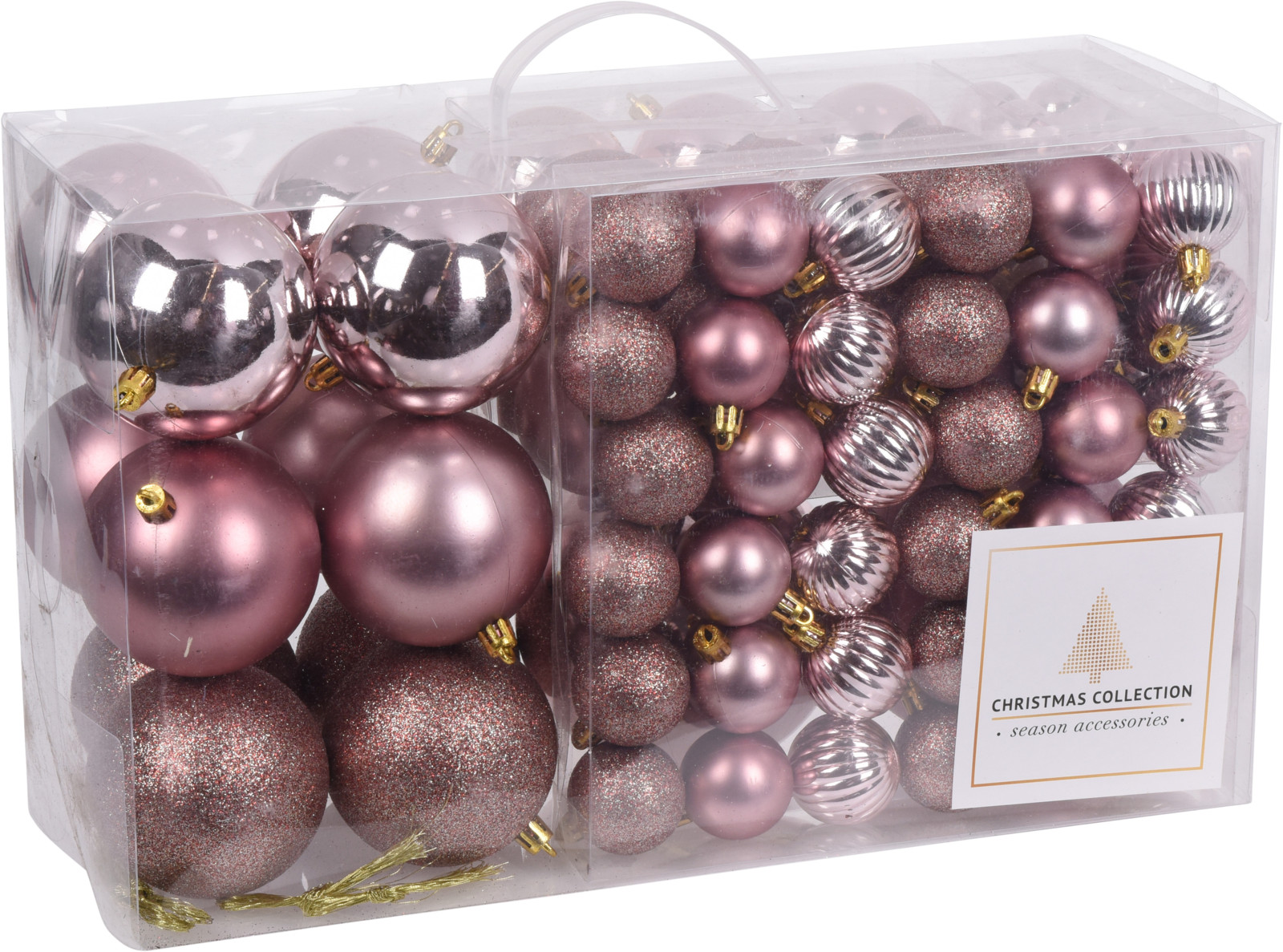 Акция на Большой набор елочных шаров Christmas Decoration 94 шт розовый (ACS100730) от Rozetka UA