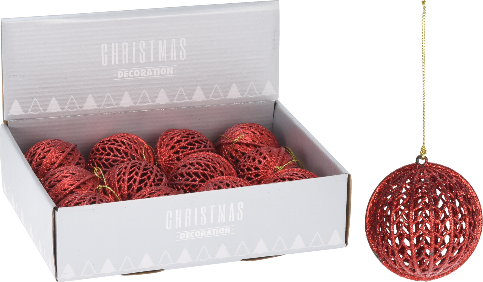 

Набор елочных шаров Christmas Decoration 6 см 12 шт красный (CAA129620)