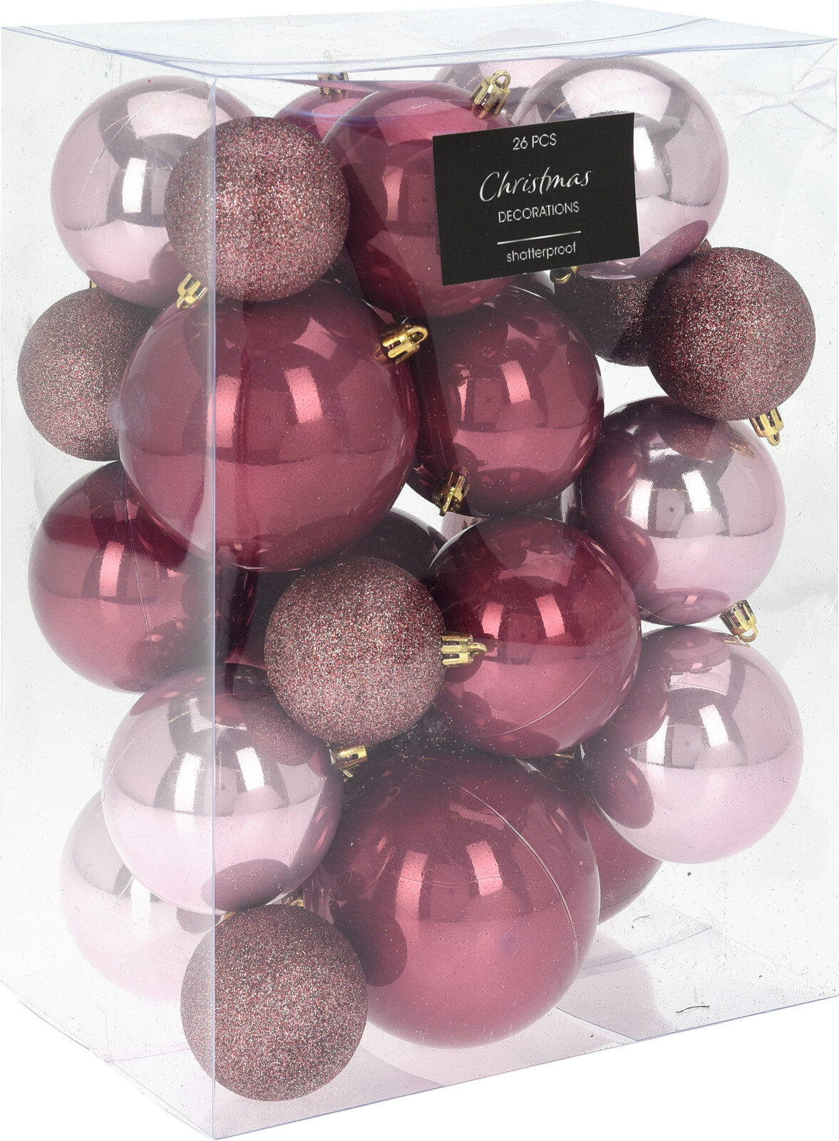 

Набор елочных шаров Christmas Decoration 26 шт розовый-красный (CAN223050)