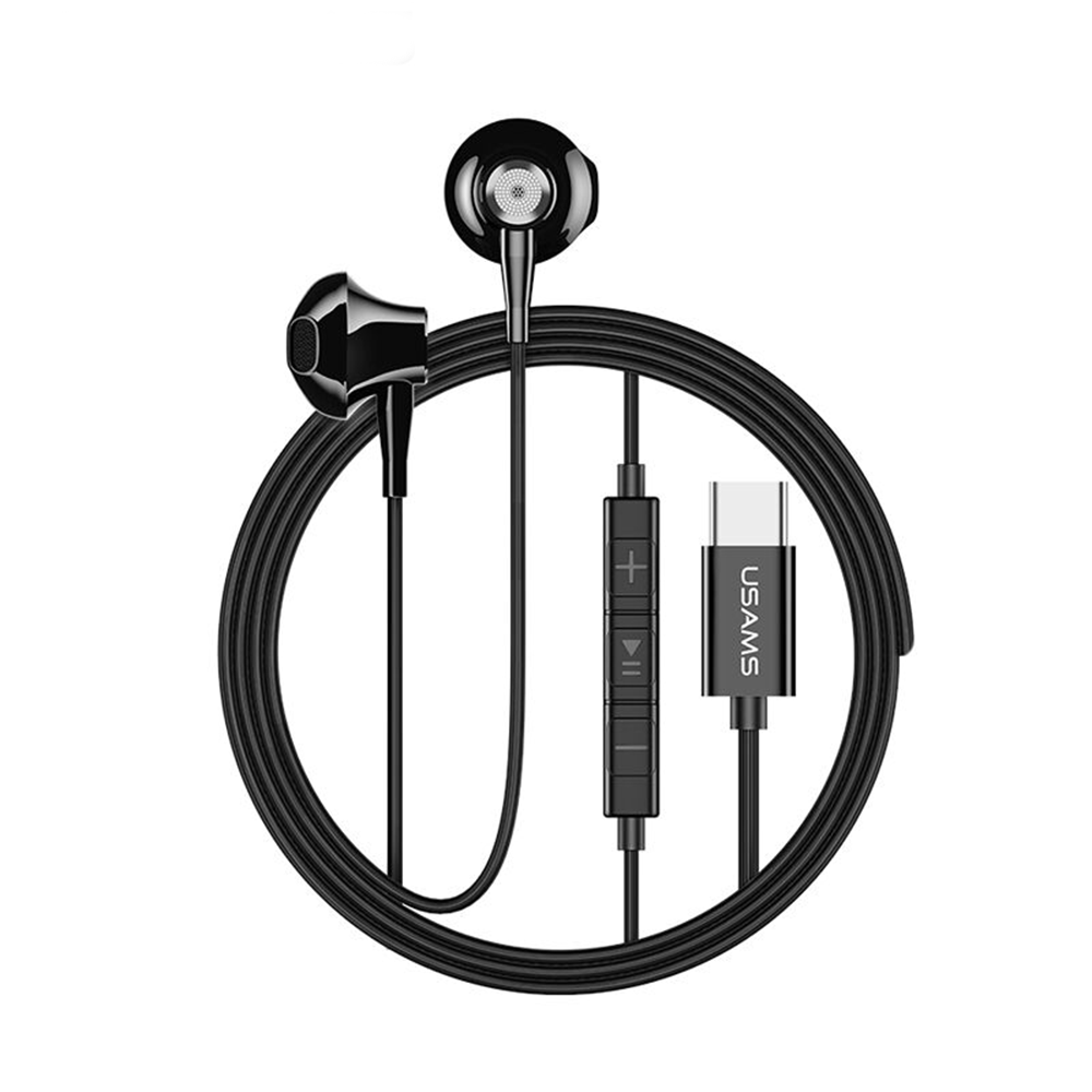 

Наушники Usams EP-25 Metal Type-C Earphone Black 1,2m (HSEP2501) (24873)