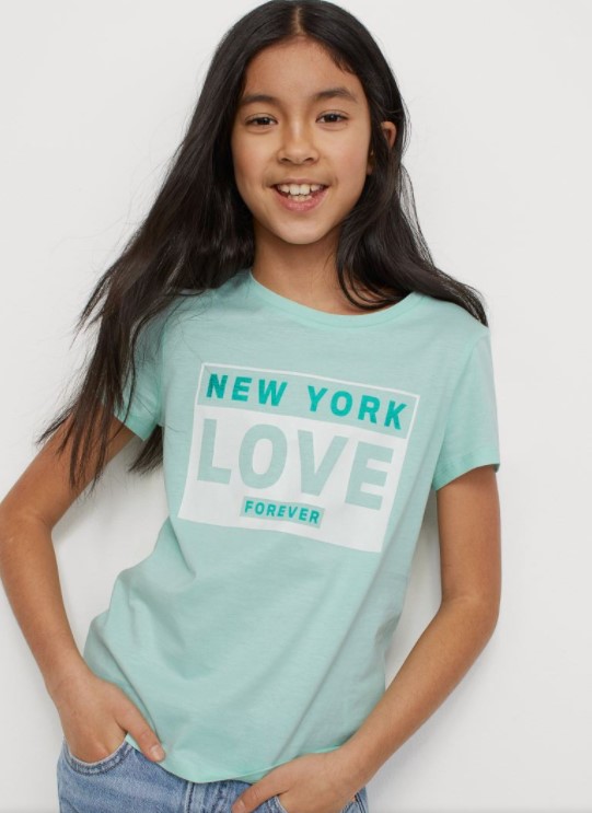 

Футболка для девочки 6139 H&M 170 Мятный 47290
