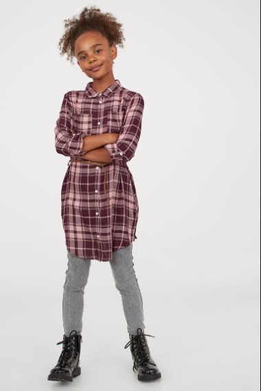 

Платье-рубашка 5321 H&M 152 Бордовый 45605