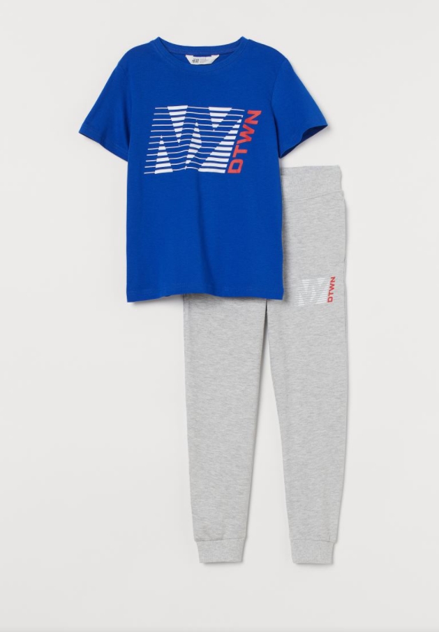 

Комплект футболка и джоггеры на мальчика 5137 H&M 140 Синий 44129