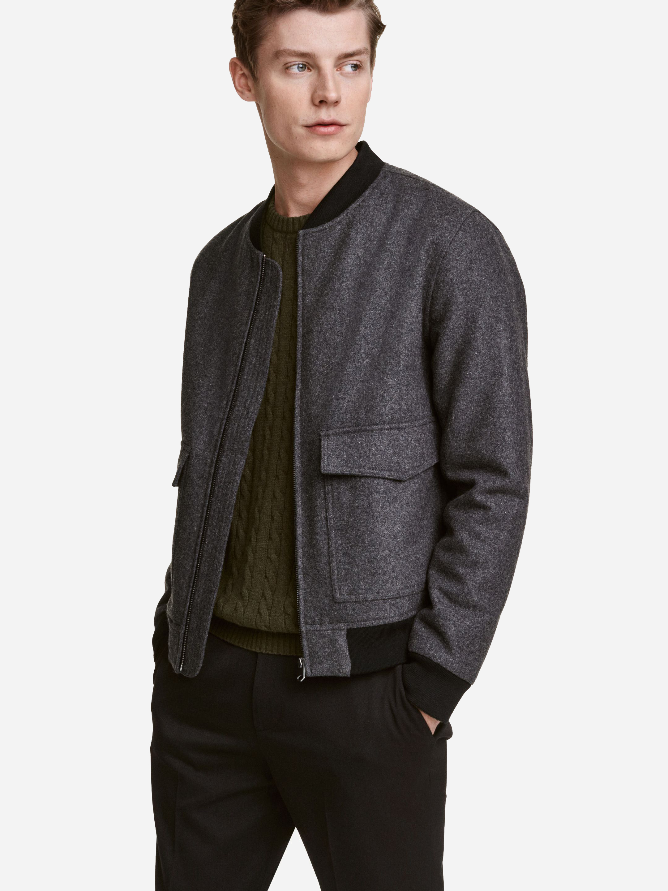 

Бомбер H&M XAZ155824RSBF XL Темно-серый с черным