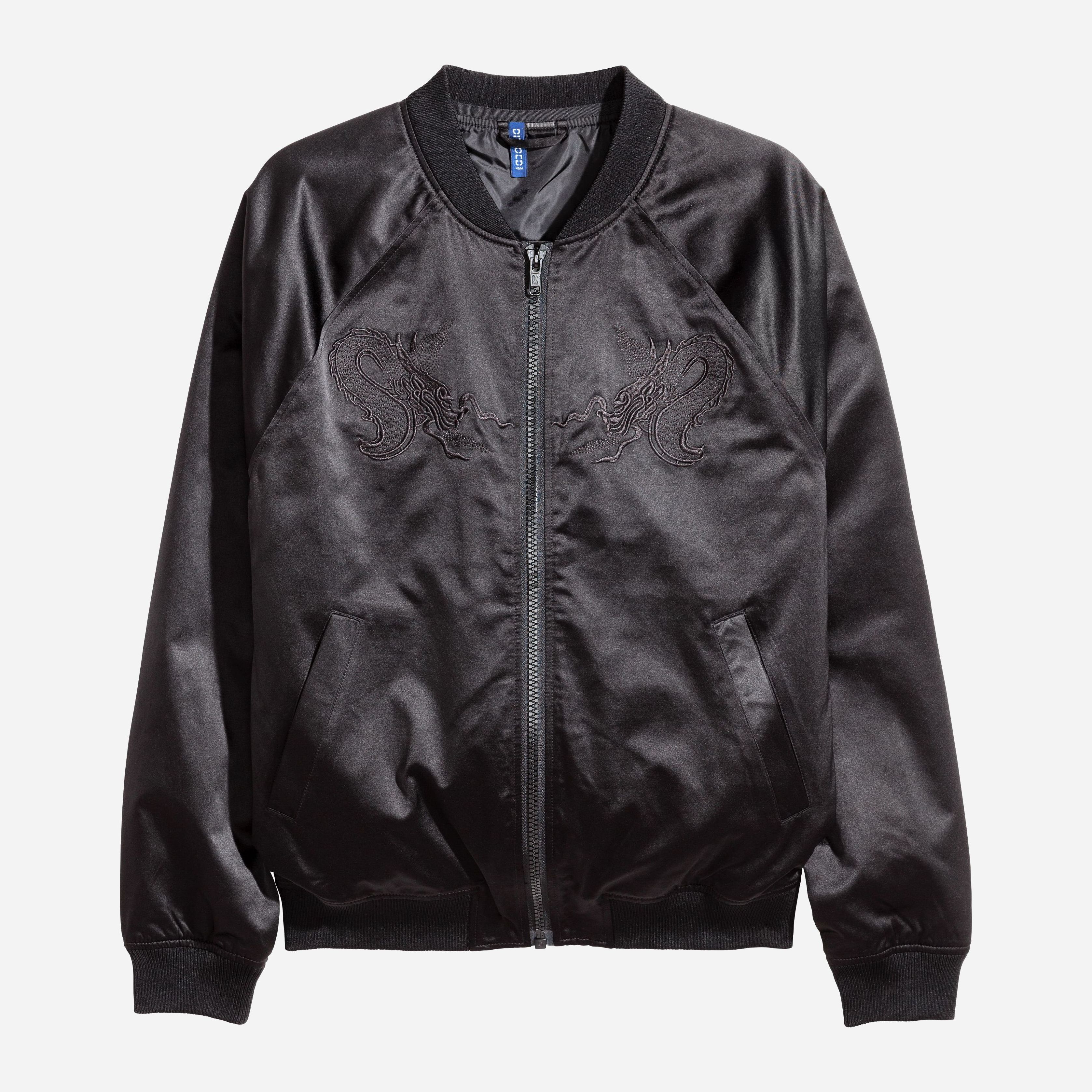 

Бомбер H&M XAZ097254OMZB XS Черный с принтом