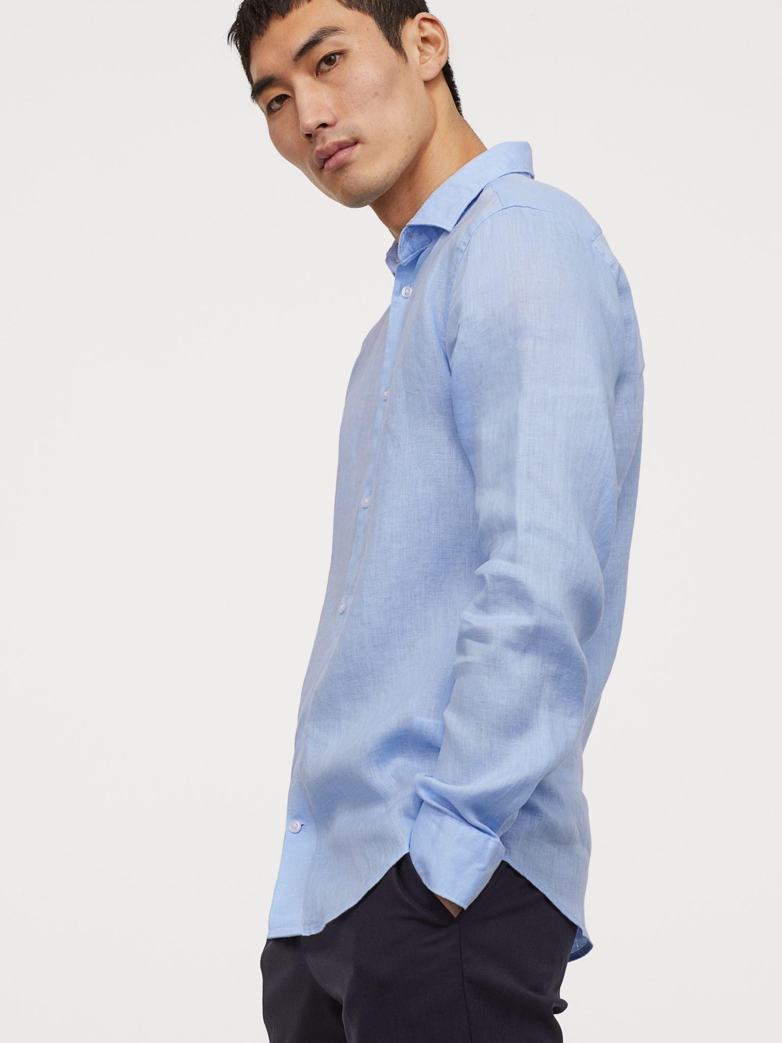 

Рубашка H&M XAZ166424VTYF M Голубая