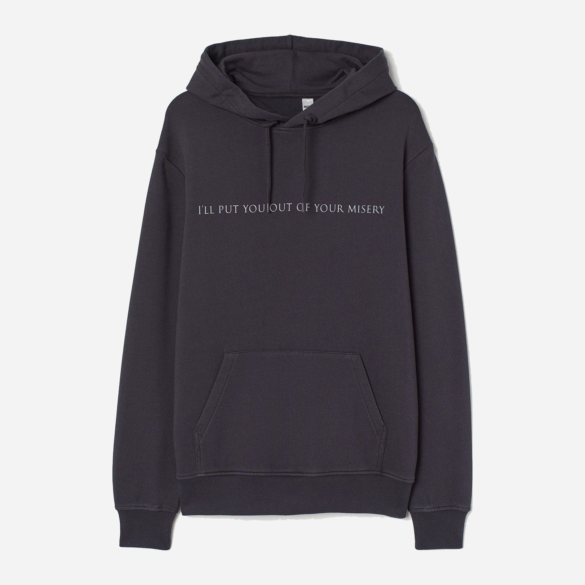 

Худи H&M XAZ199324NVCB L Черное с белым принтом