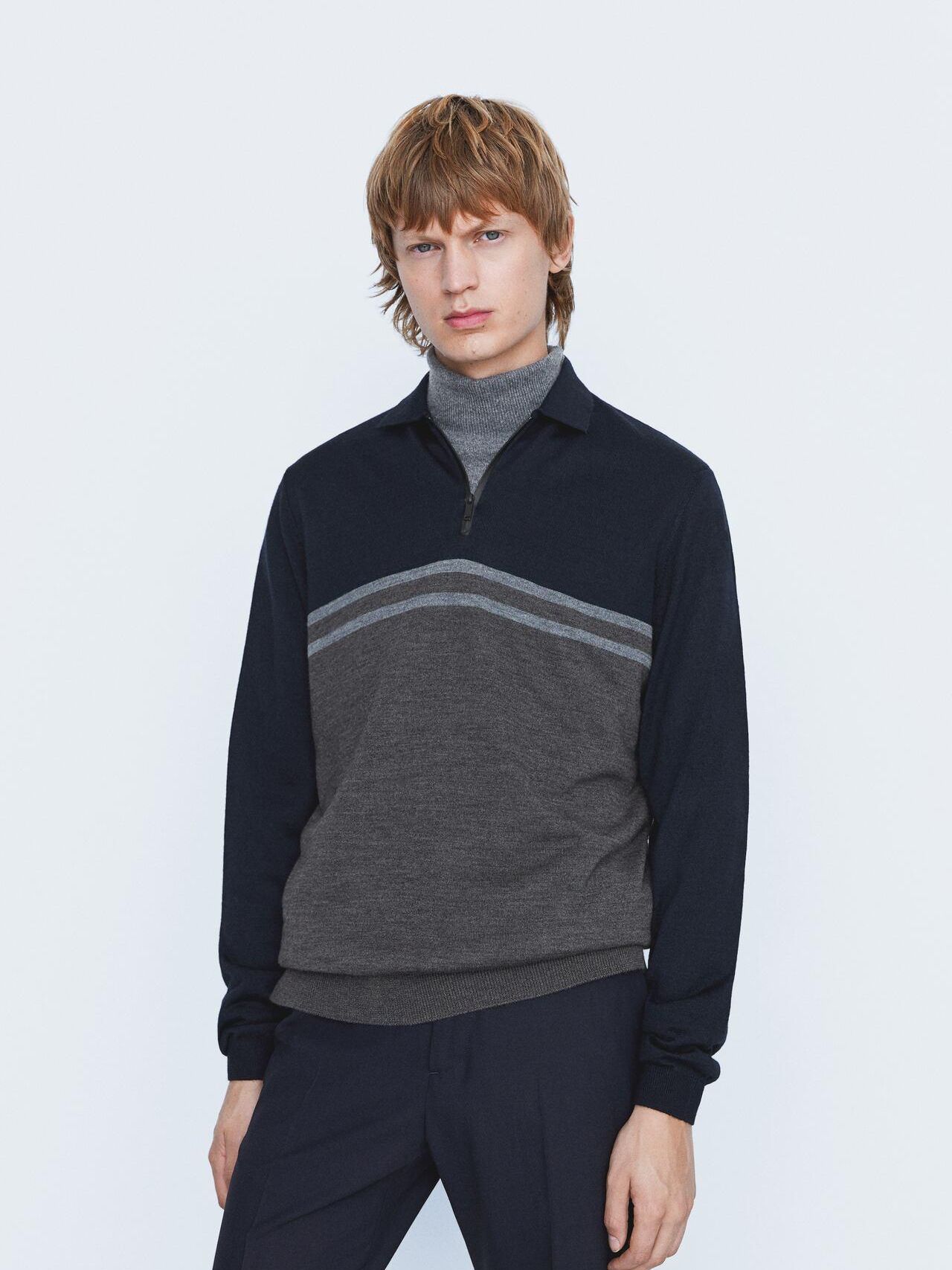 

Джемпер Zara XAZ228900REBK L Темно-синий с темно-серым