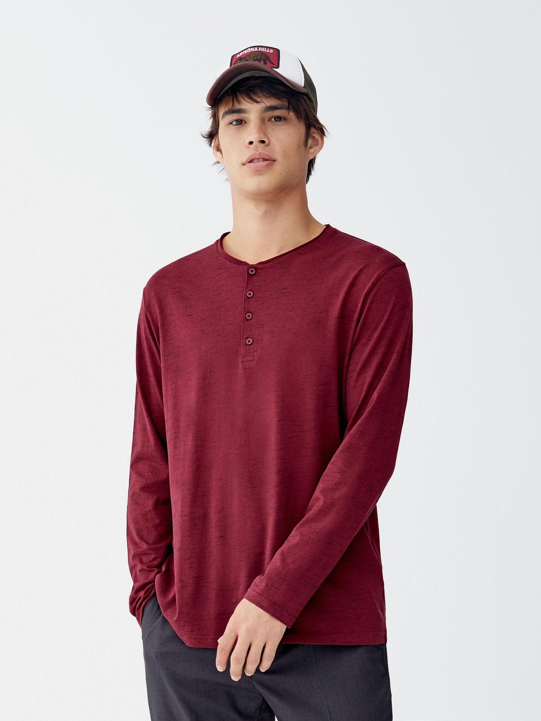 

Лонгслив Pull & Bear XAZ240996AXTE S Бордовый