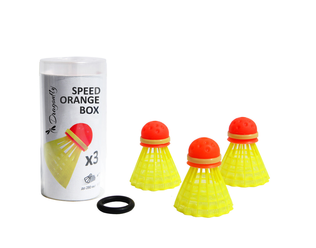  воланов для спидминтона Dragonfly Speed Orange Box (3 шт .