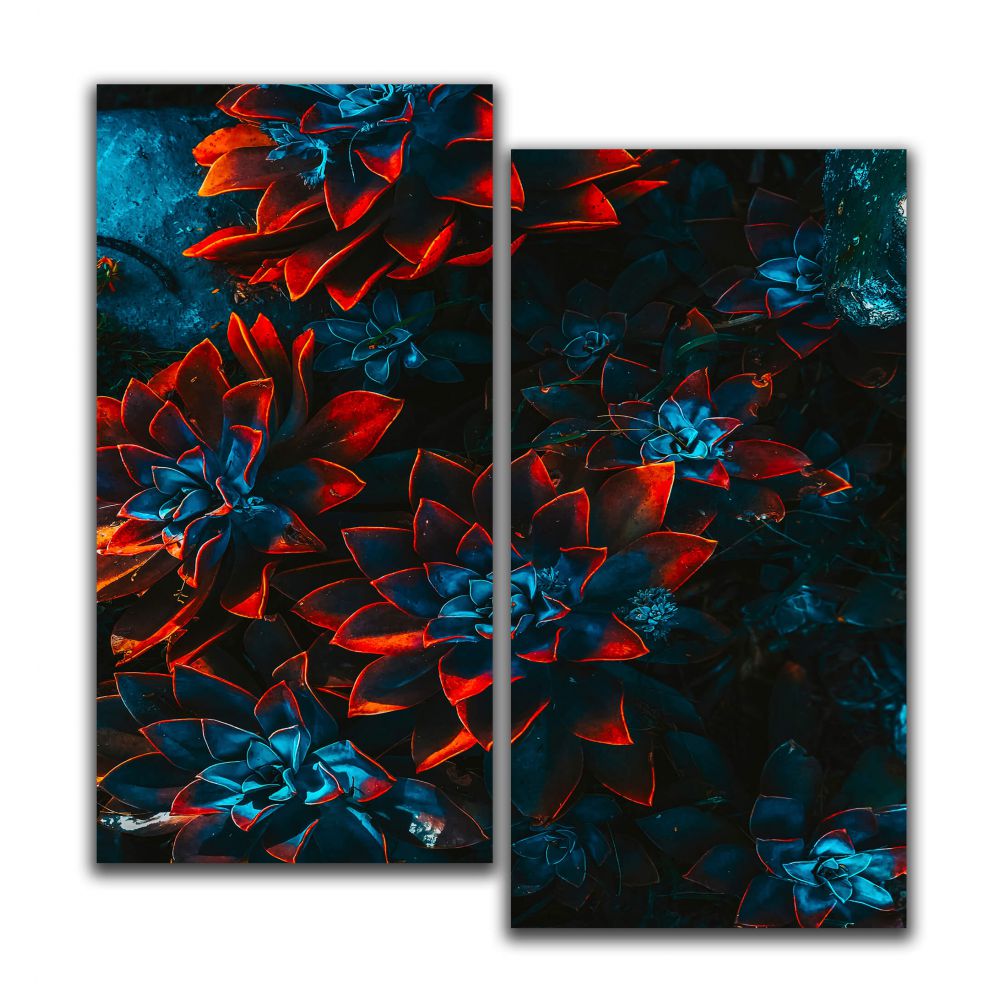 

Модульная картина на стену IdeaClock Flowers, 65х60 см