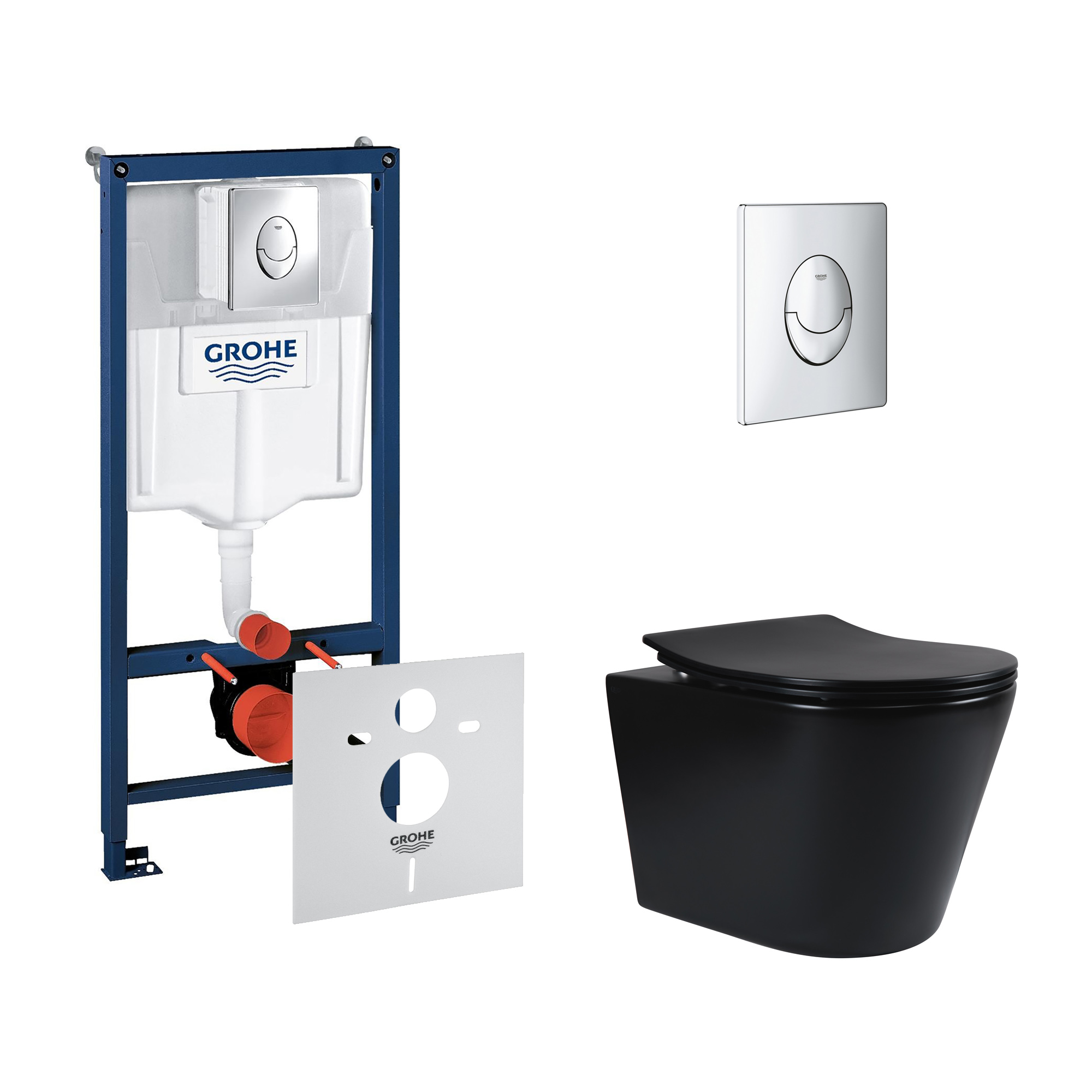 

Набор инсталляция 4 в 1 Grohe Rapid SL 38721001 + унитаз с сиденьем Qtap Scorpio QT1433053ERMB