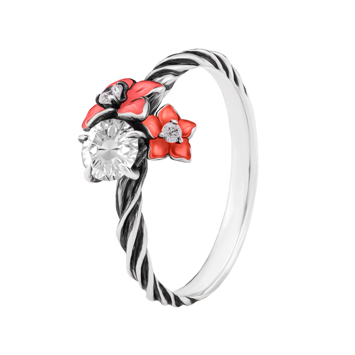 

Срібна КАБЛУЧКА З ЕМАЛЛЮ РОЖЕВІ КВІТИ 18 cava.cool