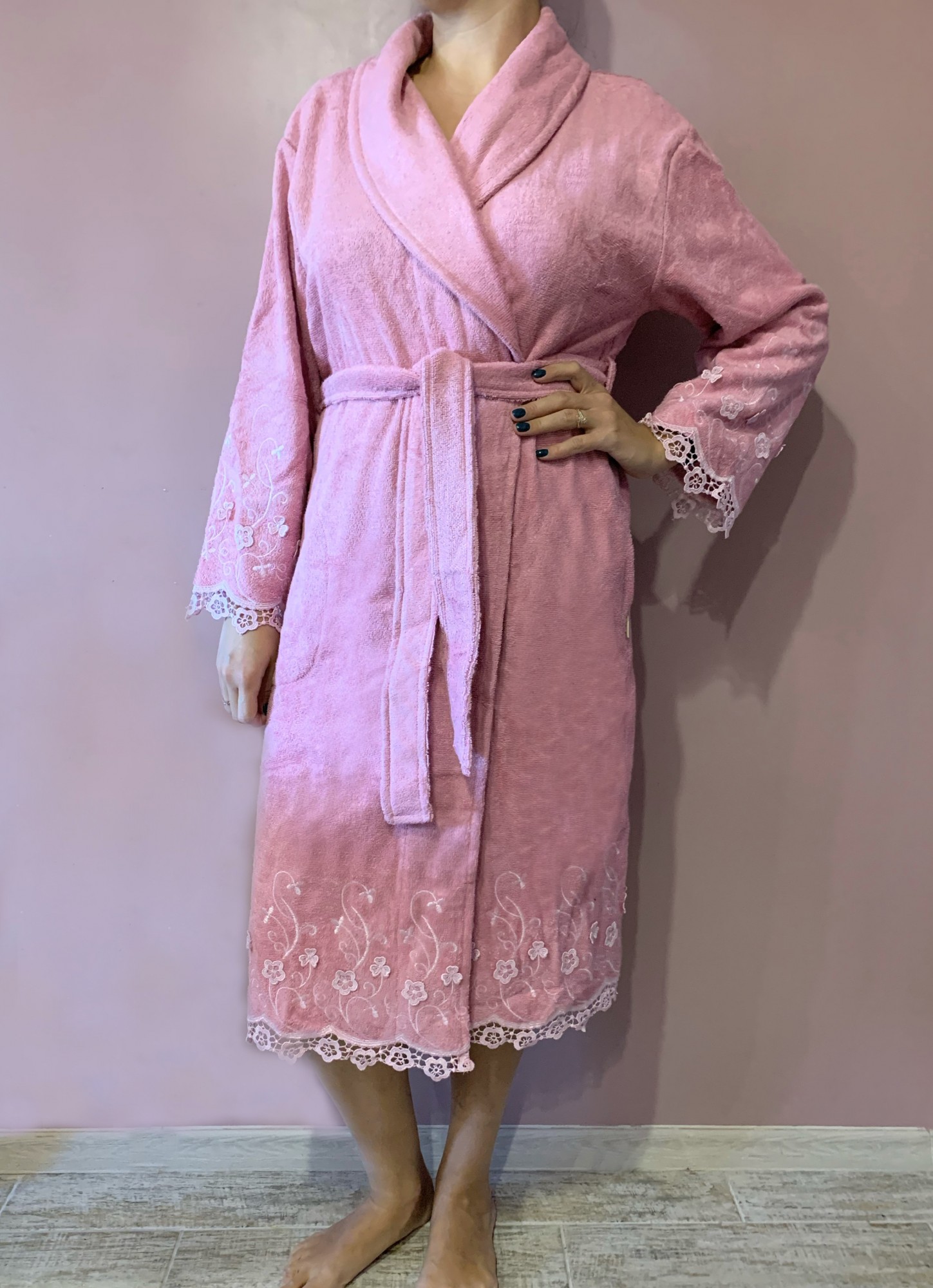 

Халат женский Nusa NS 3840 Пудровый L-XL