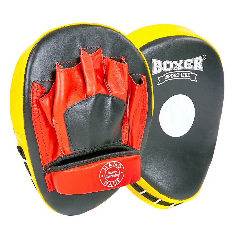 

Лапа Изогнутая для бокса и единоборств BOXER 2010-01 19х23х4см 2шт (желтая)